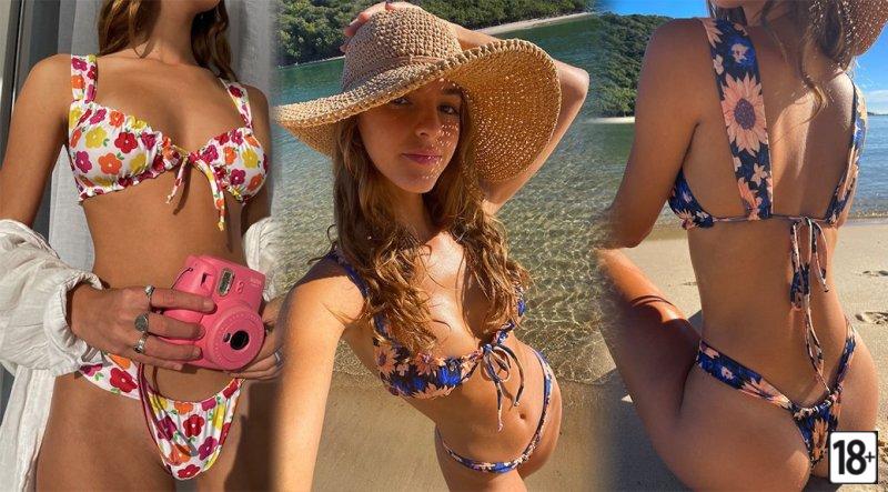 Молодая австралийская модель Эмили Фелд в купальниках в жаркое лето