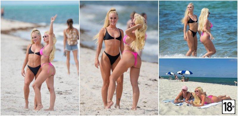 Каролине Лима і Алиша Леманн в бикині на пляжі в Майамі-Бич приваблюють увагу