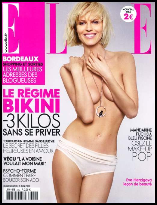 Ева Герцигова (Eva Herzigova) на обложке «Elle»