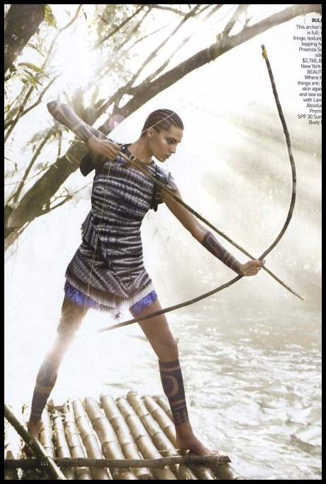 Дарья Вербова (Daria Werbowy) в роли амазонки