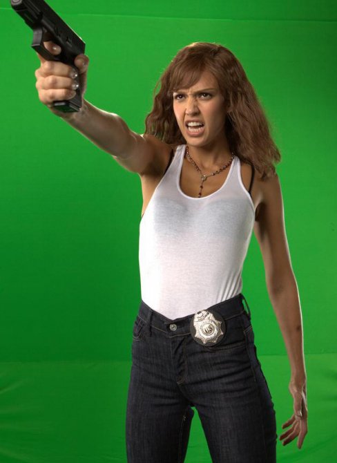 Джессика Альба (Jessica Alba) в промо к фильму «Мачете»