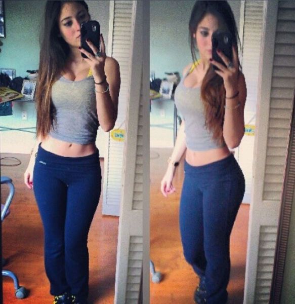 Стройные девушки в обтягивающем трико