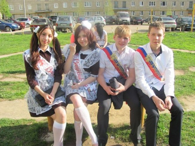 Выпускницы на последнем звонке 2013