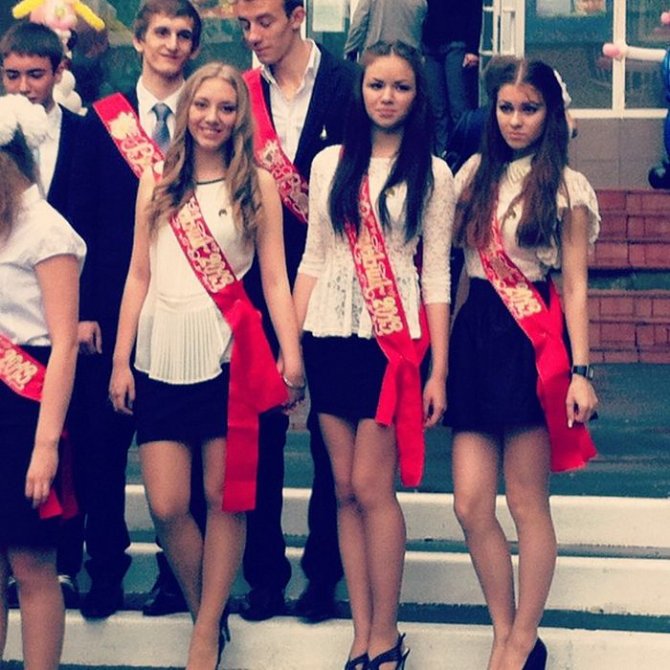 Выпускницы на последнем звонке 2013