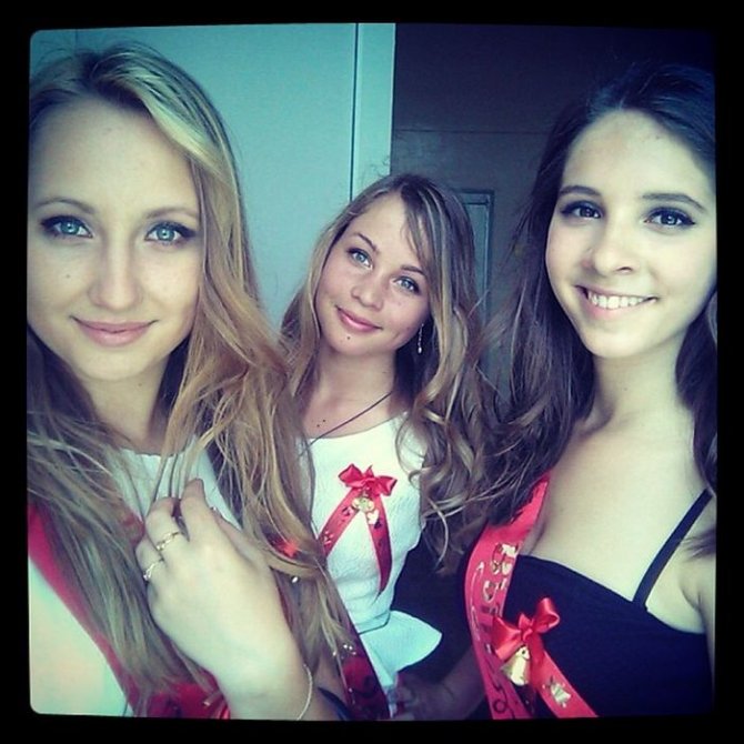 Выпускницы на последнем звонке 2013