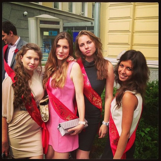 Выпускницы на последнем звонке 2013
