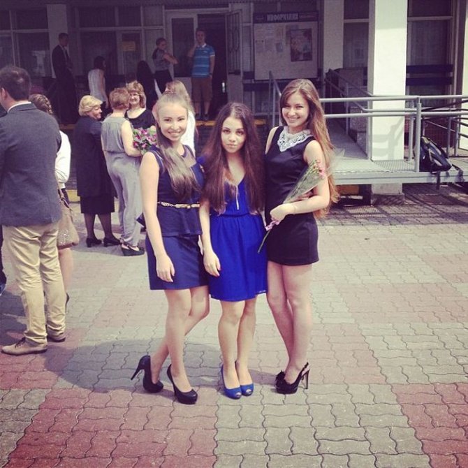 Выпускницы на последнем звонке 2013