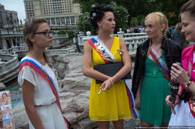 Выпускницы на последнем звонке 2013