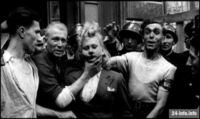 Что делали с любовницами гитлеровцев после войны (19 фото)