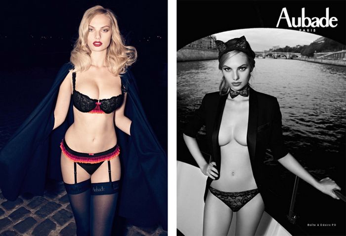 Дайони Тэбберс в рекламе белья Aubade