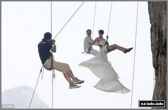 Самая экстремальная свадебная фотосессия