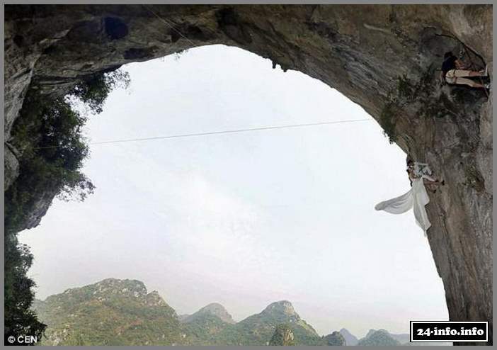 Самая экстремальная свадебная фотосессия