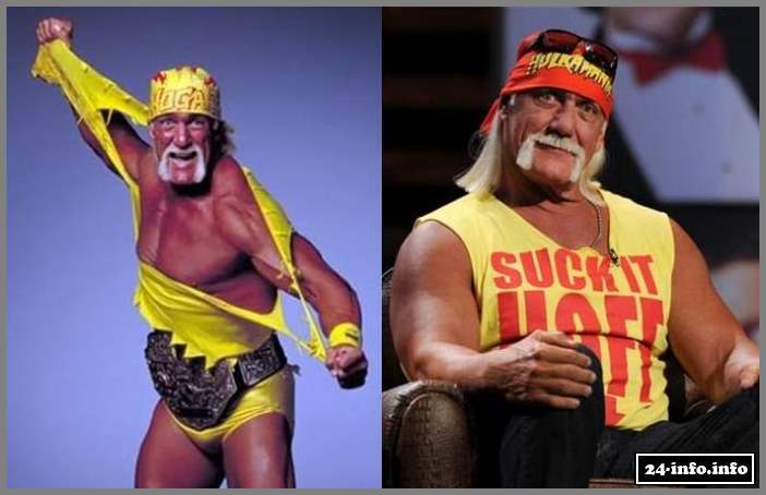 Знаменитые рестлеры в стиле "тогда и сейчас"