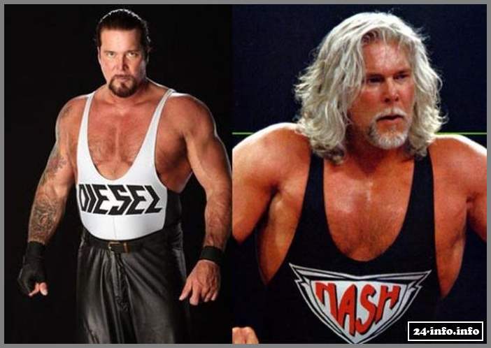 Знаменитые рестлеры в стиле "тогда и сейчас"