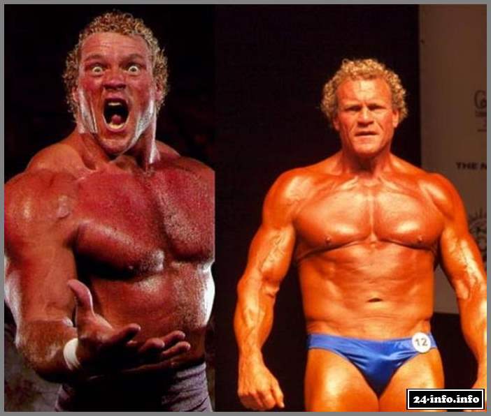 Знаменитые рестлеры в стиле "тогда и сейчас"