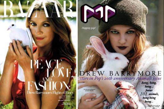 Голая Дрю Бэрримор (Drew Barrymore), POP и Harper's Bazaar (фото 18+)