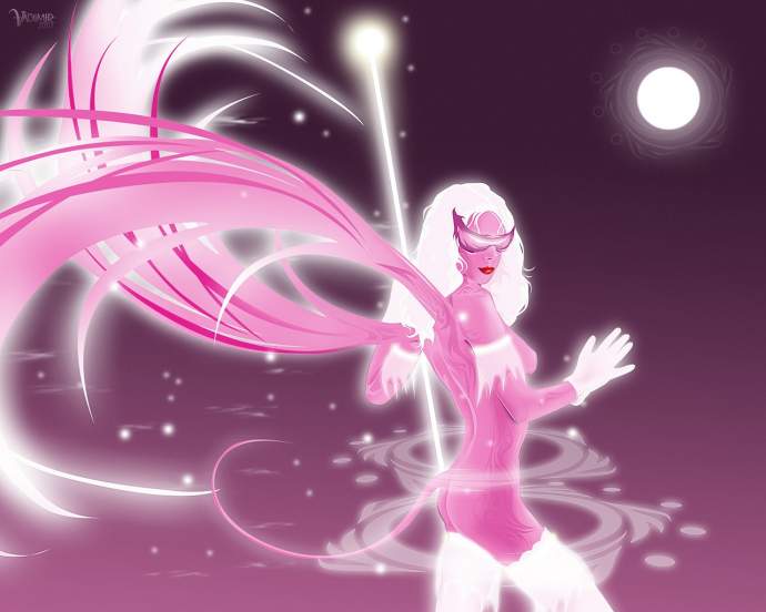 вектор, девушка, крылья