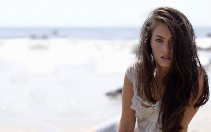 меган фокс, megan fox, лицо, море   - (Фото обои)