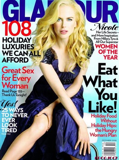Раздетая Николь Кидман (Nicole Kidman) на обложке декабрьского номера журнала Glamour. (красивые фото)