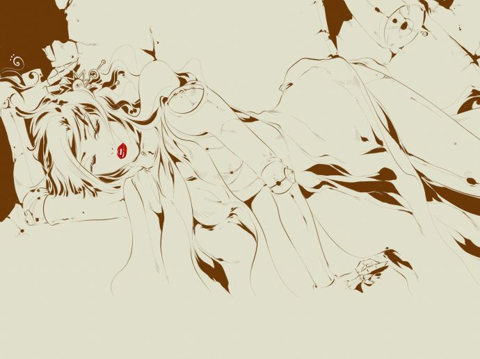 робот, девушка, вектор