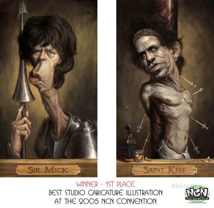 Карикатуры на знаменитостей (28 картинок)