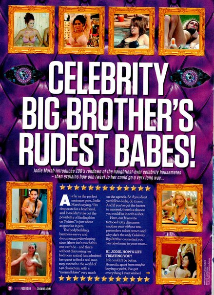 Jodie Marsh - "CBB's Rudest Ever Babes" - ZOO Magazine