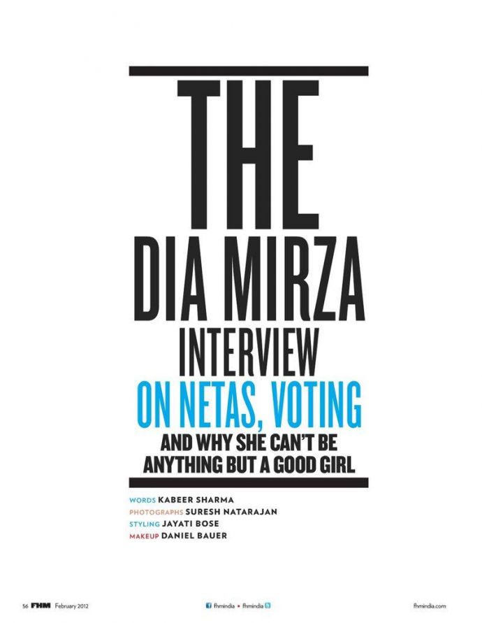 Раздетая Dia Mirza - FHM February 2012 India