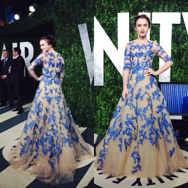 Лучшие вечерние образы Лили Коллинз.