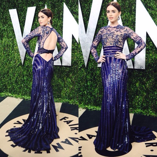 Лучшие вечерние образы Лили Коллинз.