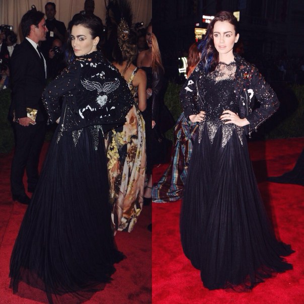 Лучшие вечерние образы Лили Коллинз.