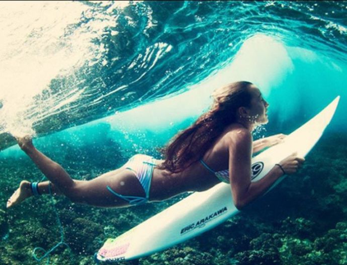 Оригинальные снимки девушек под водой