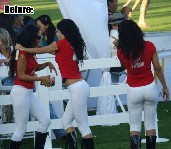 Звездные попки до и после обработки (18 гифок)