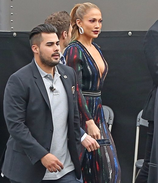 Дженнифер Лопес на съемках American Idol в ЛА