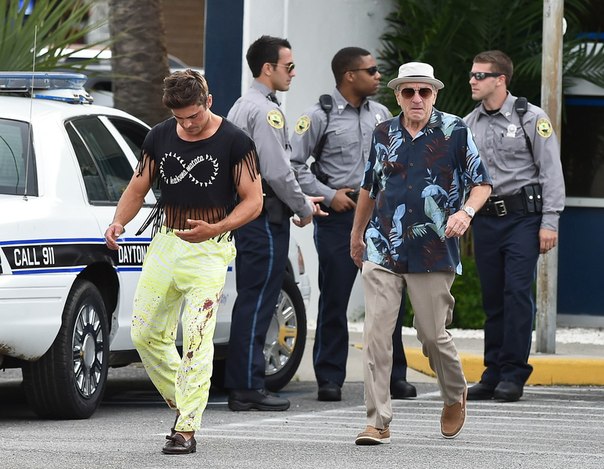 Зак Эфрон и Роберт ДеНиро на съёмках комедии