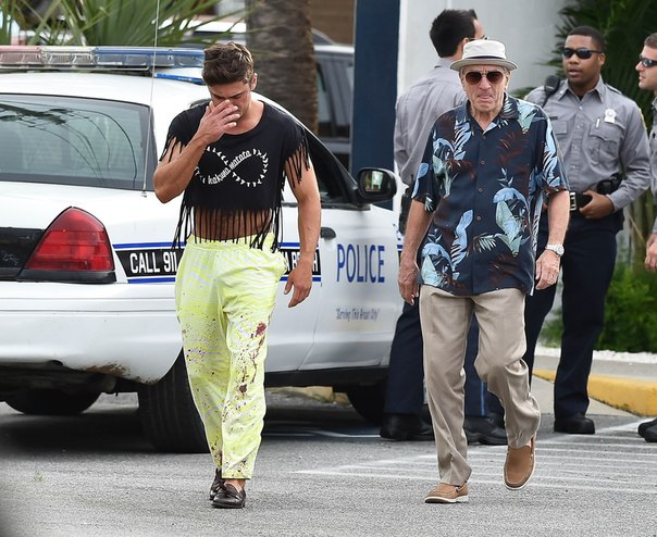 Зак Эфрон и Роберт ДеНиро на съёмках комедии