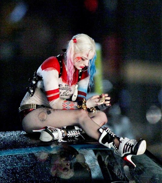 Уилл Смит и Марго Робби на съемках фильма Отряд самоубийц