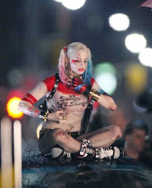 Уилл Смит и Марго Робби на съемках фильма Отряд самоубийц