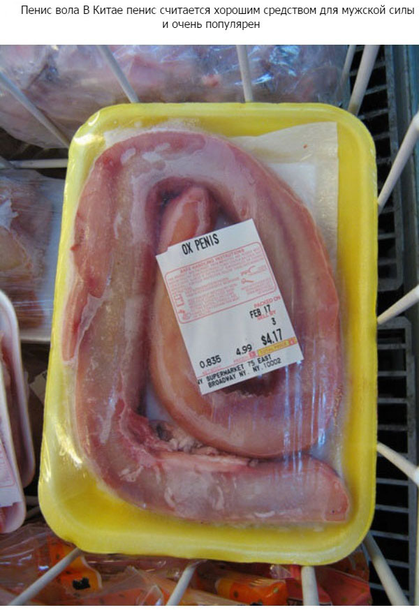 Пенисы животных как вид еды