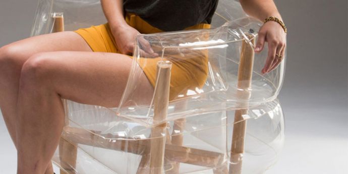 Прозрачное надувное кресло