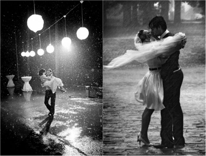 Свадебные фото молодожен в дождь