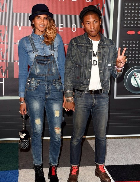 Фаррелл Уильямс с супругой Хелен на MTV VMA 2015