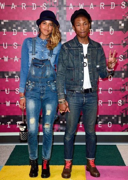 Фаррелл Уильямс с супругой Хелен на MTV VMA 2015