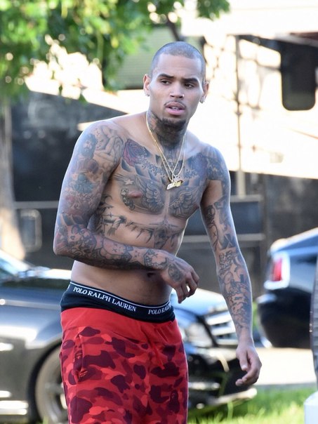 Крис Браун на съемках нового видеоклипа в Майями