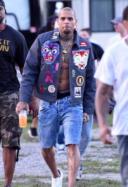 Крис Браун на съемках нового видеоклипа в Майями