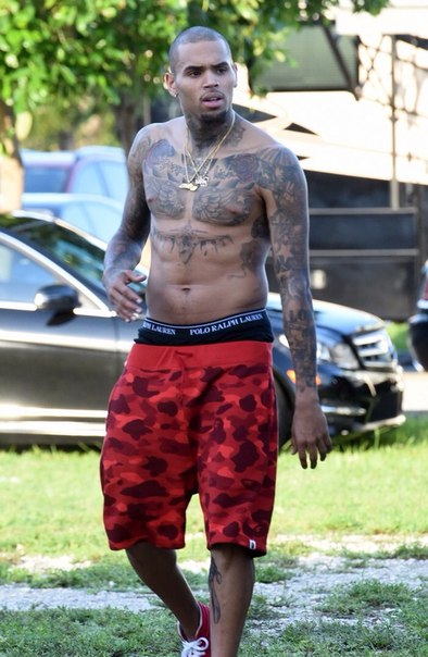 Крис Браун на съемках нового видеоклипа в Майями