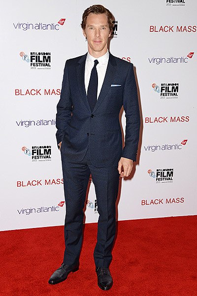 Джонни Депп, Эмбер Херд и Бенедикт Камбербэтч на премьере "Черной мессы" в рамках BFI London Film Festival 2015