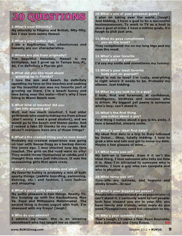 Откровенная Melanie Tillbrook - Rukus October 2011 (10-2011) USA