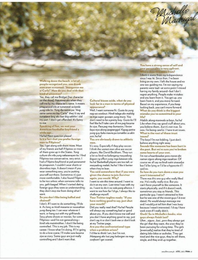 Обнаженная Michelle Madrigal - FHM April 2012 Philippines