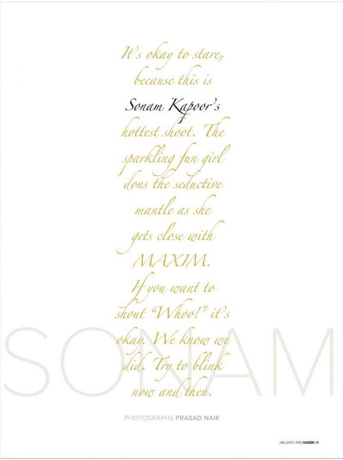 Сексуальная Sonam Kapoor - Maxim January 2012 (1-2012) India