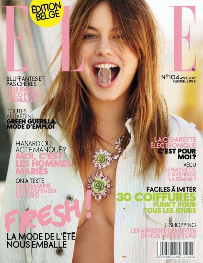 Модель года Camille Rowe - Elle April 2012